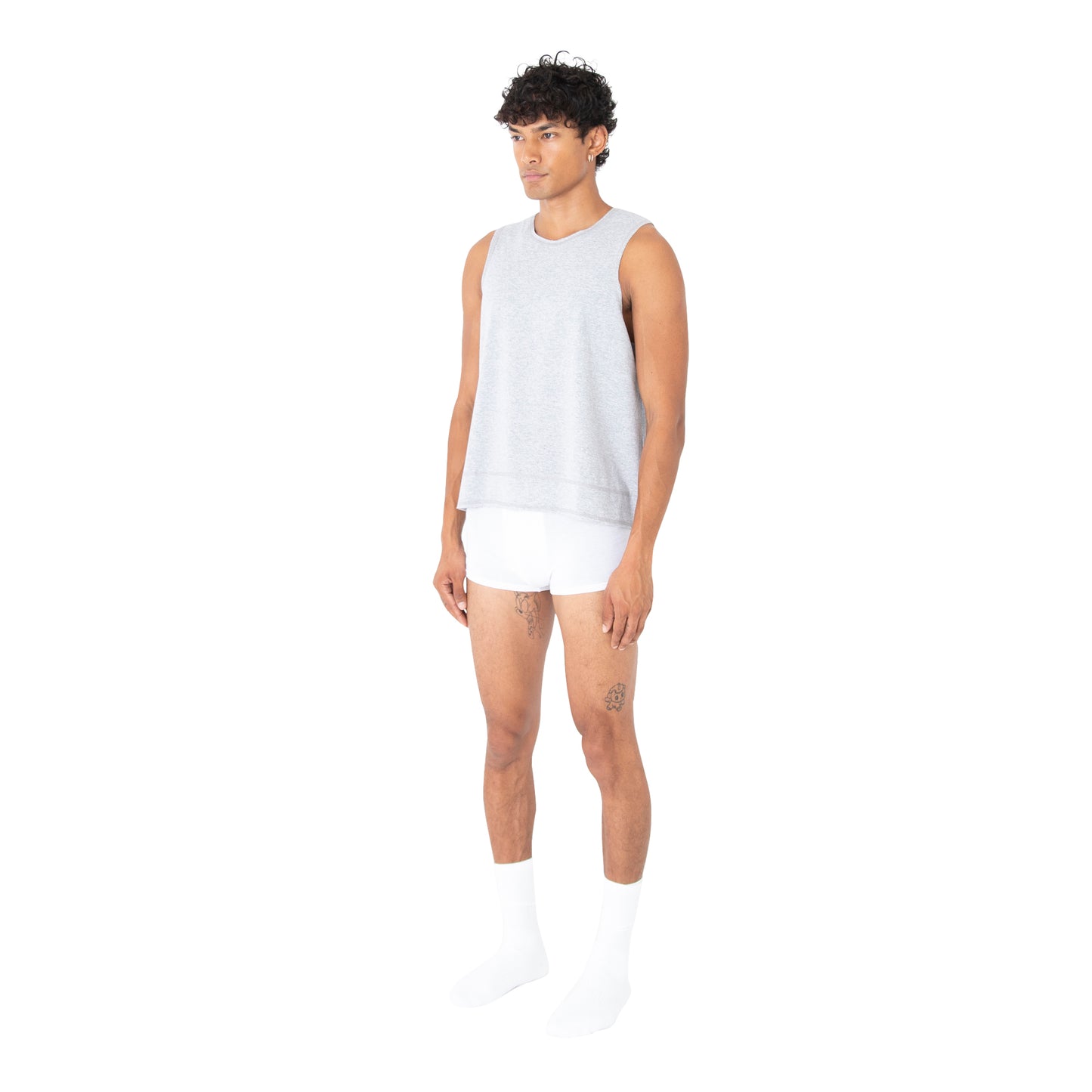 Cut To Crop T-Vest Gray Marl