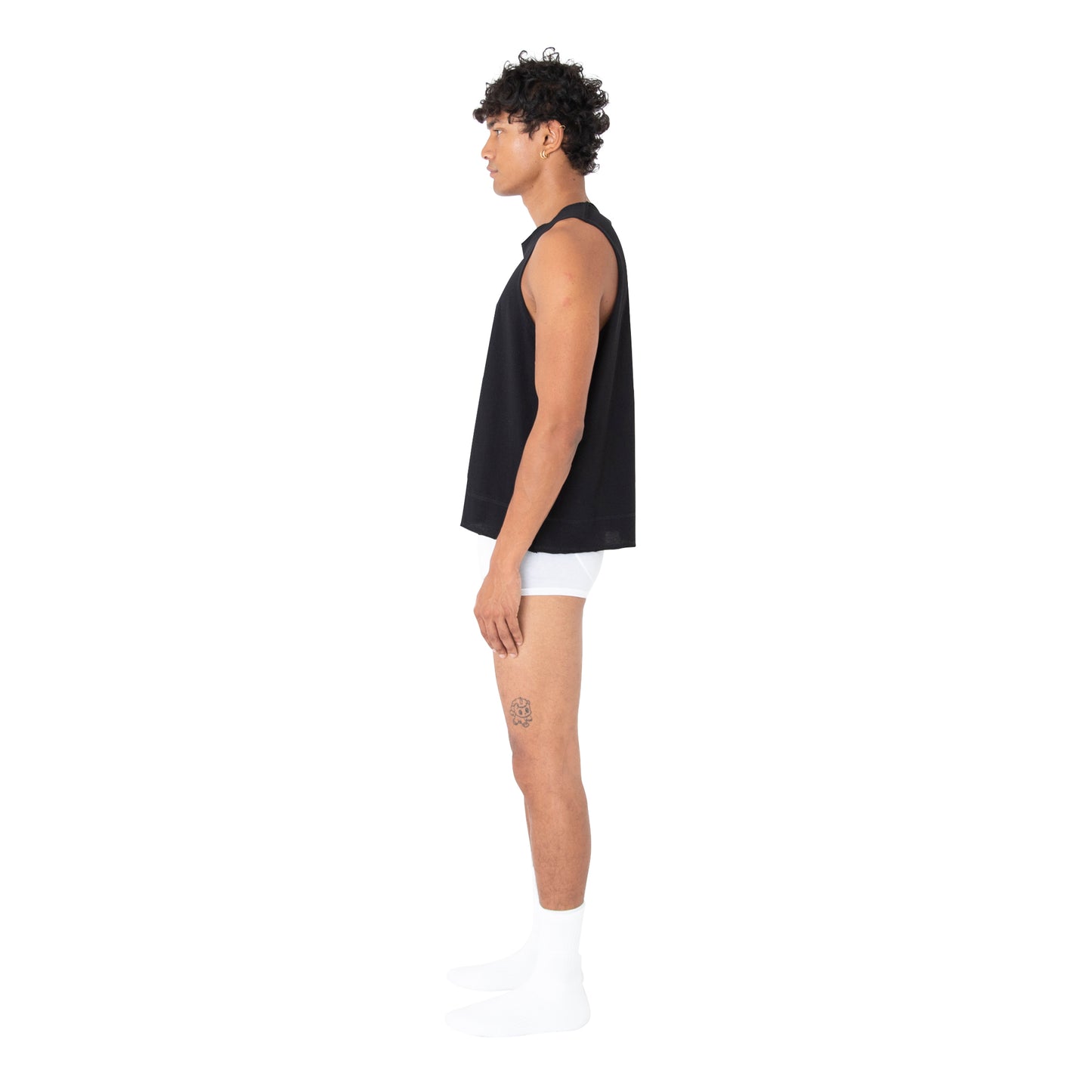 Cut To Crop T-Vest Black