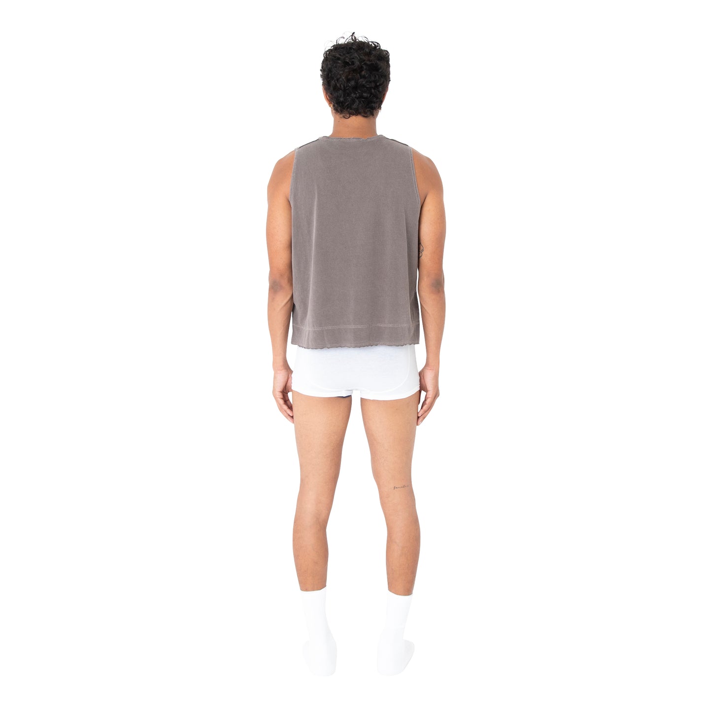 Raw Edge Vest - Washed Brown