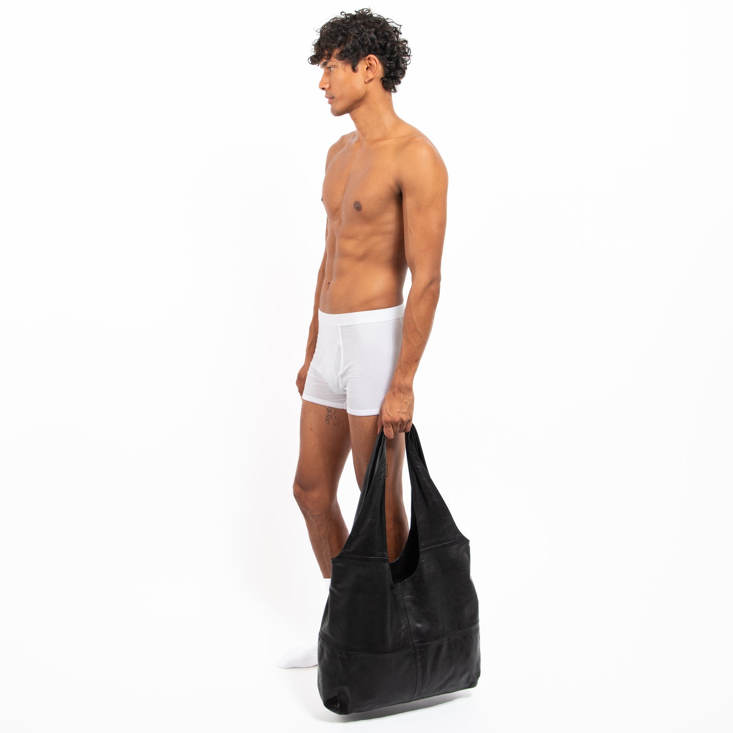 Leather Para Bag - Black