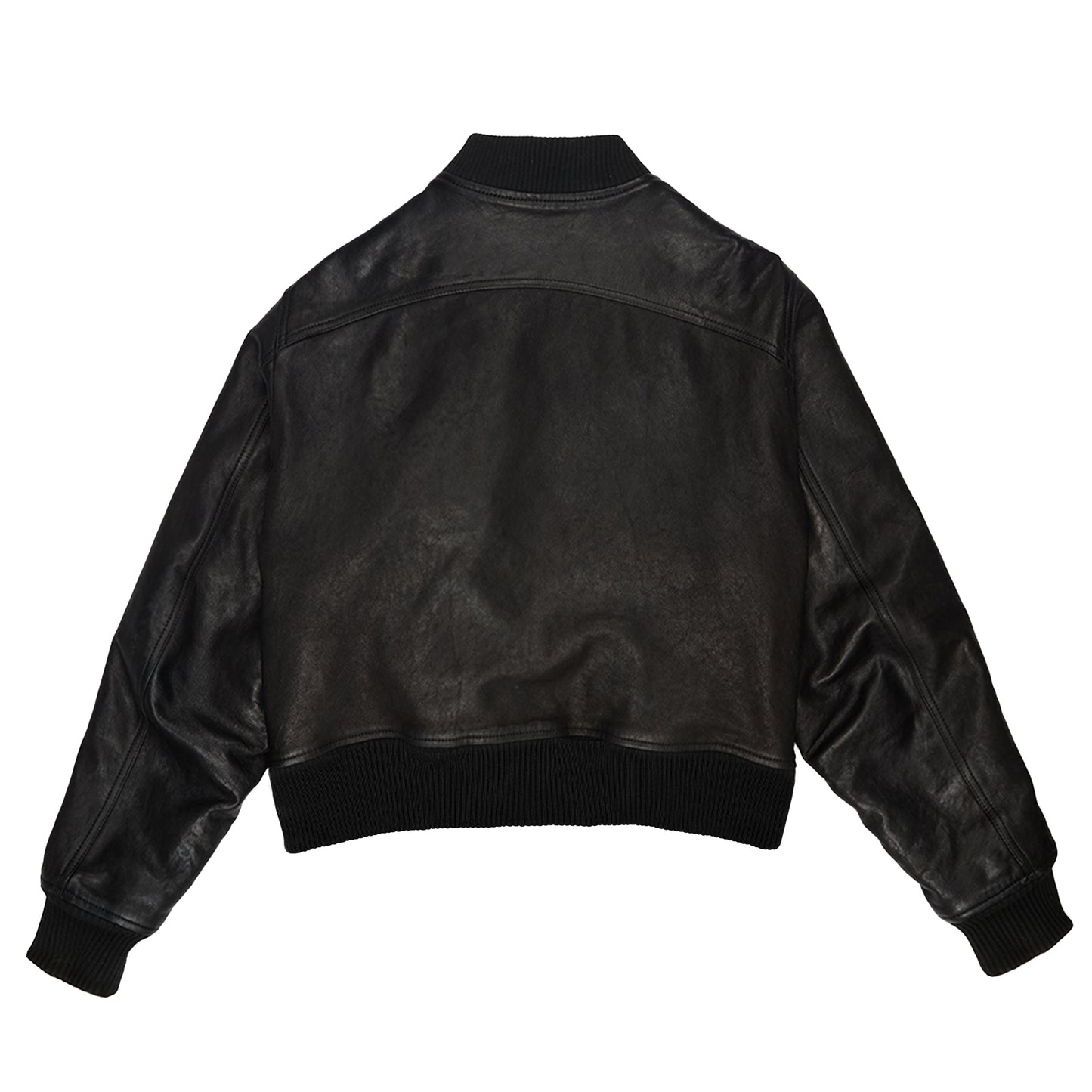 Leather Bomber Jacket - Black