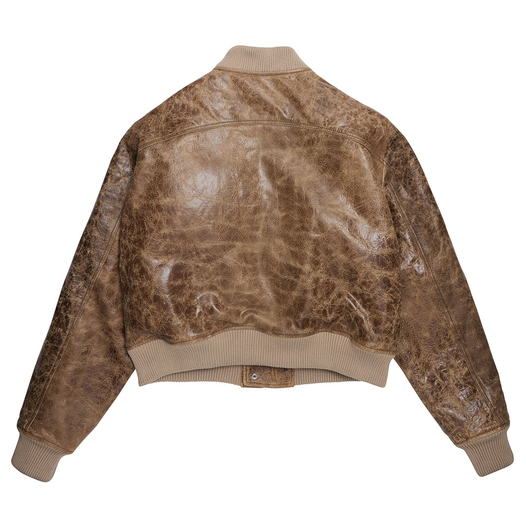 Bomber Jacket Cracked Brown