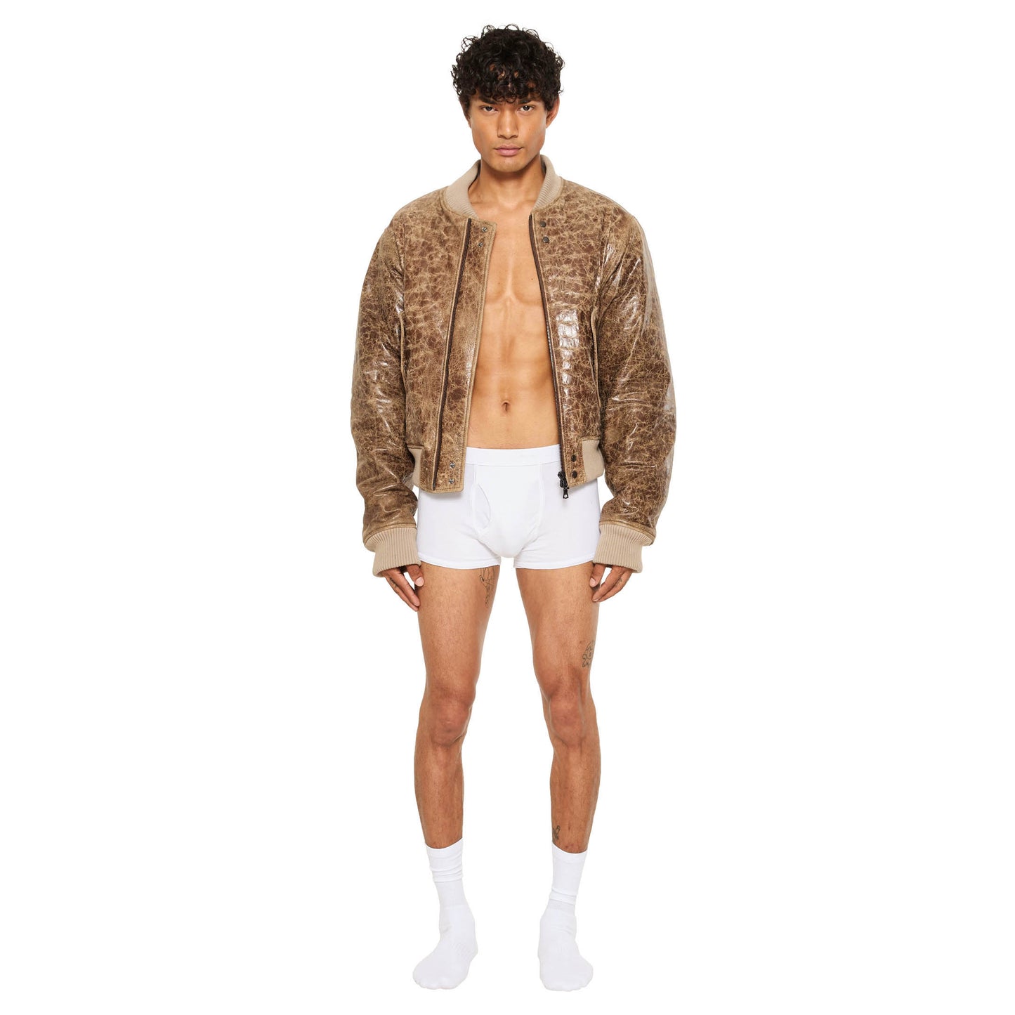Bomber Jacket Cracked Brown