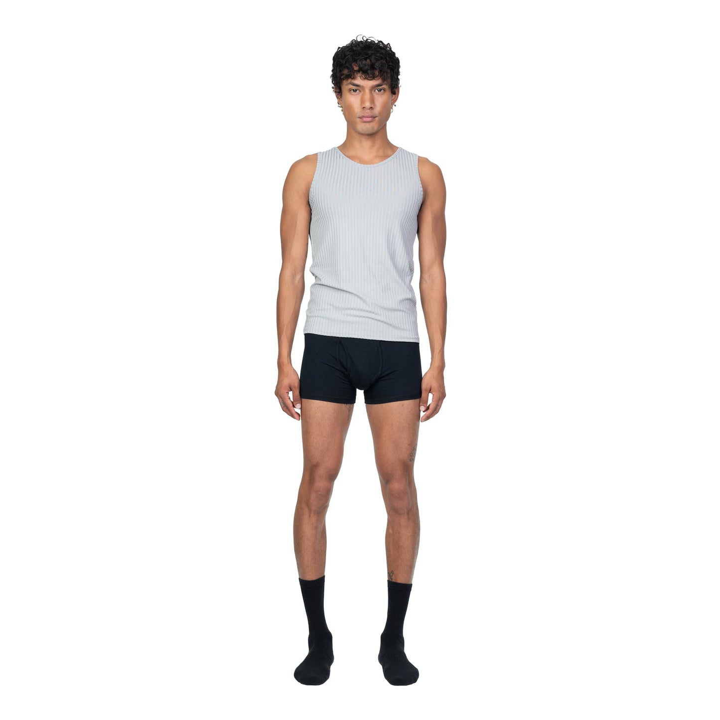 Ribbed Vest Razor Grey