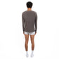 Raw Edge Long Sleeve Lycra Gunmetal