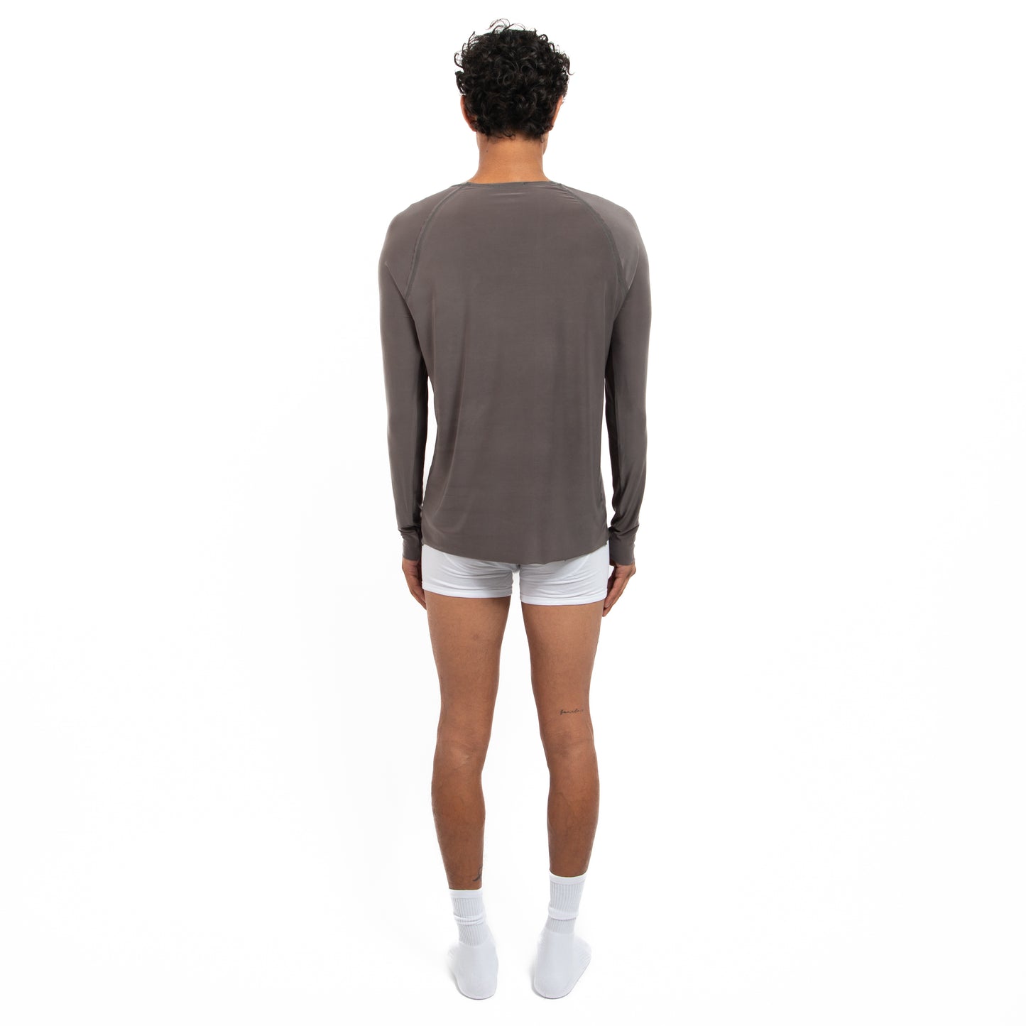 Raw Edge Long Sleeve Lycra Gunmetal