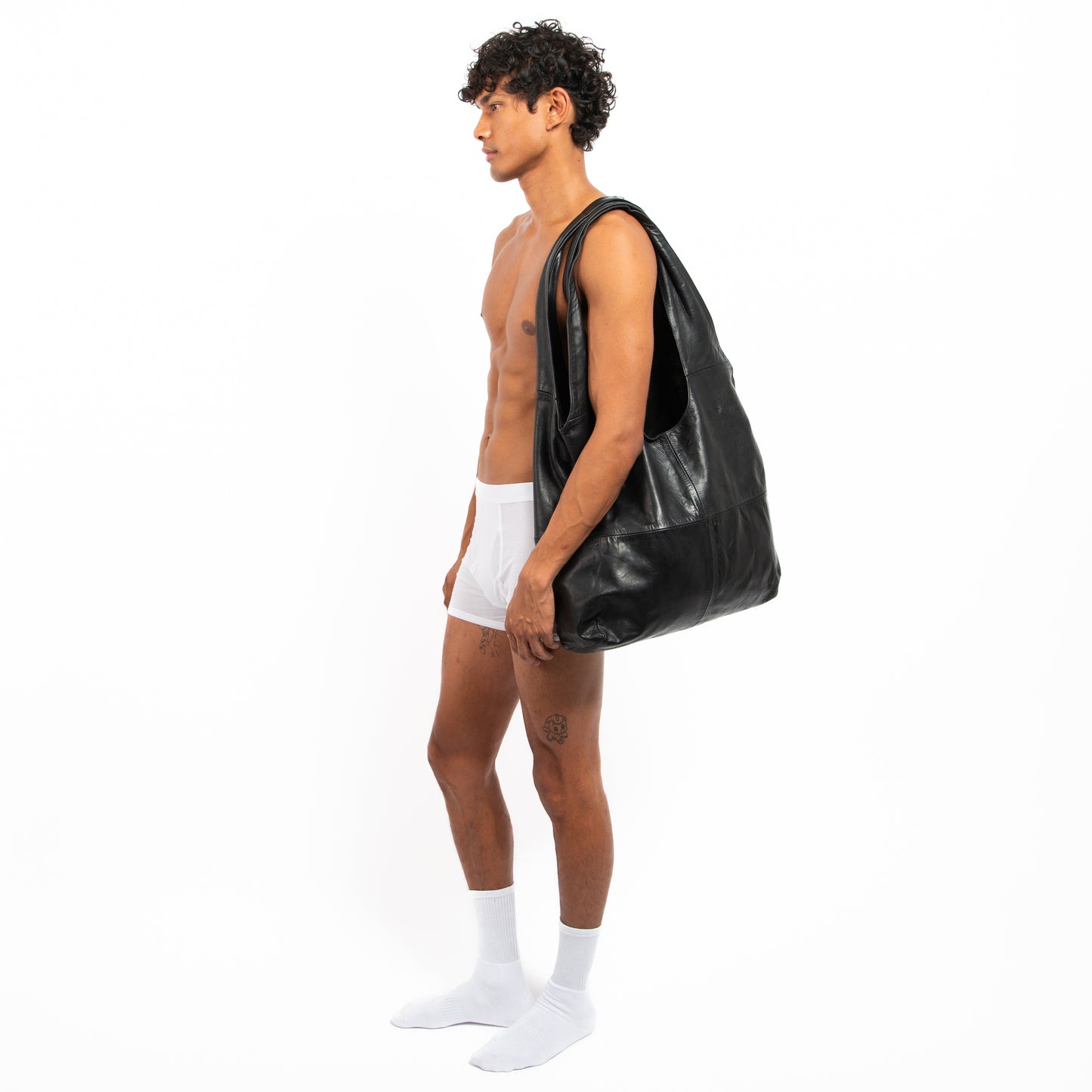 Leather Para Bag - Black