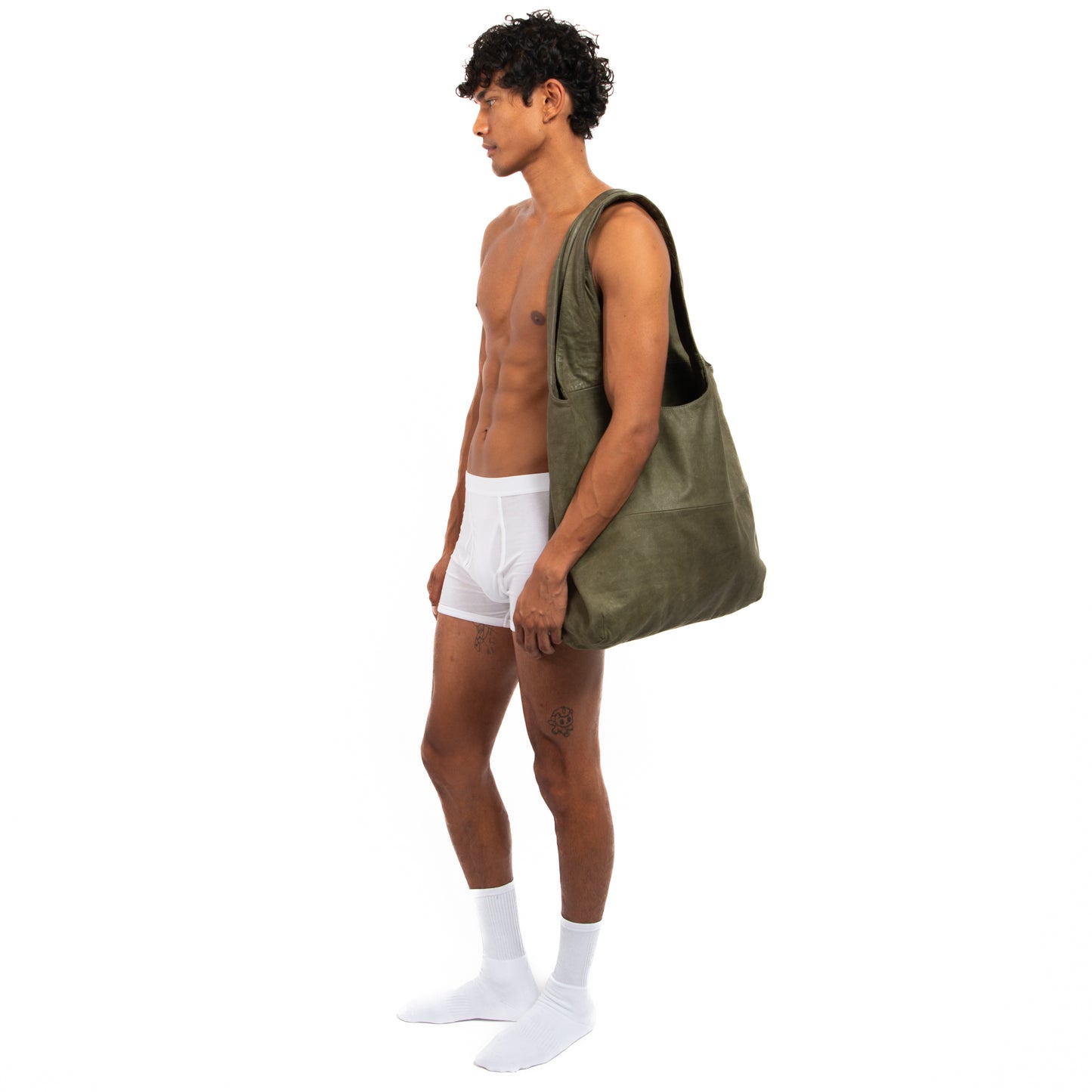 Leather Para Bag - Olive