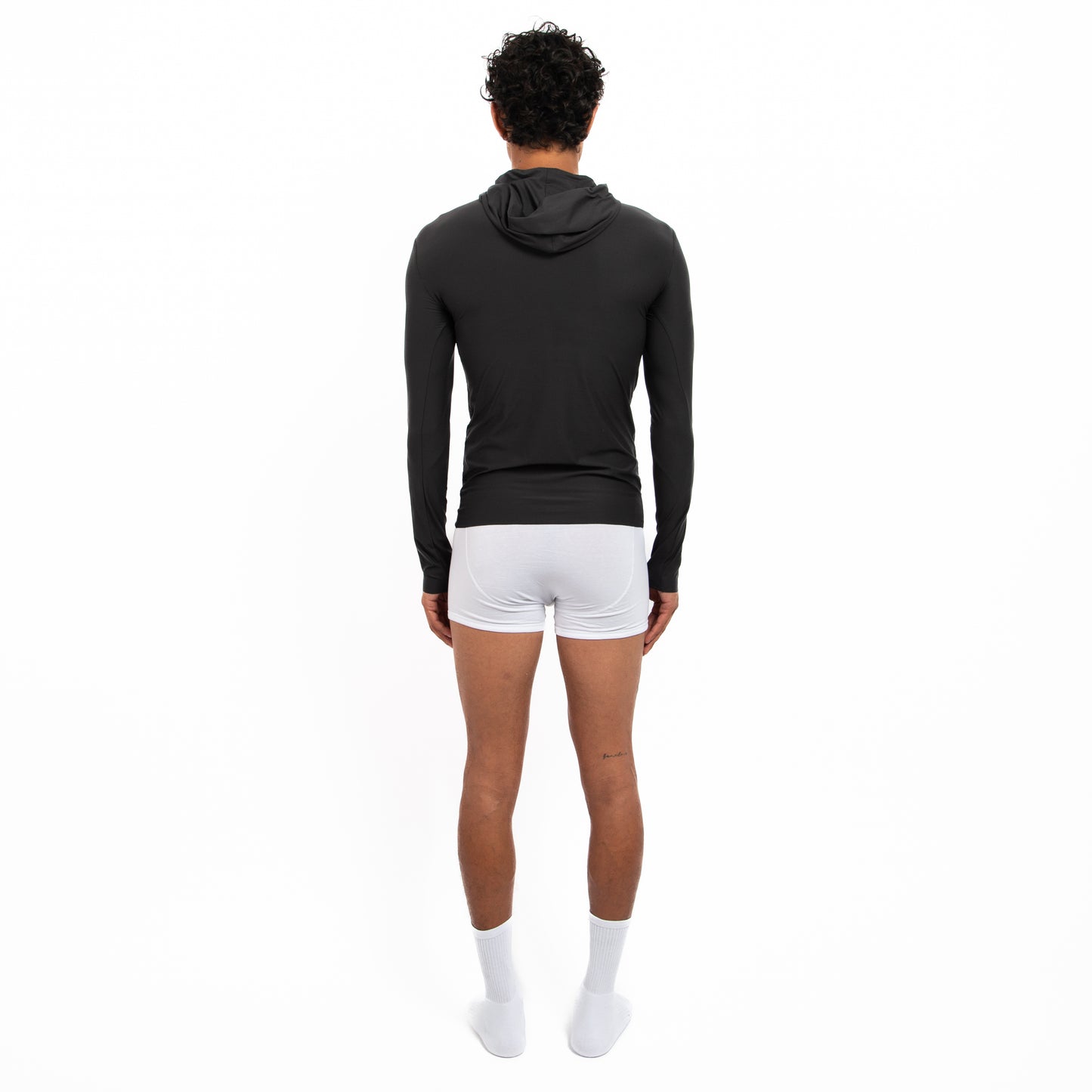 Hooded Long Sleeve Lycra Black