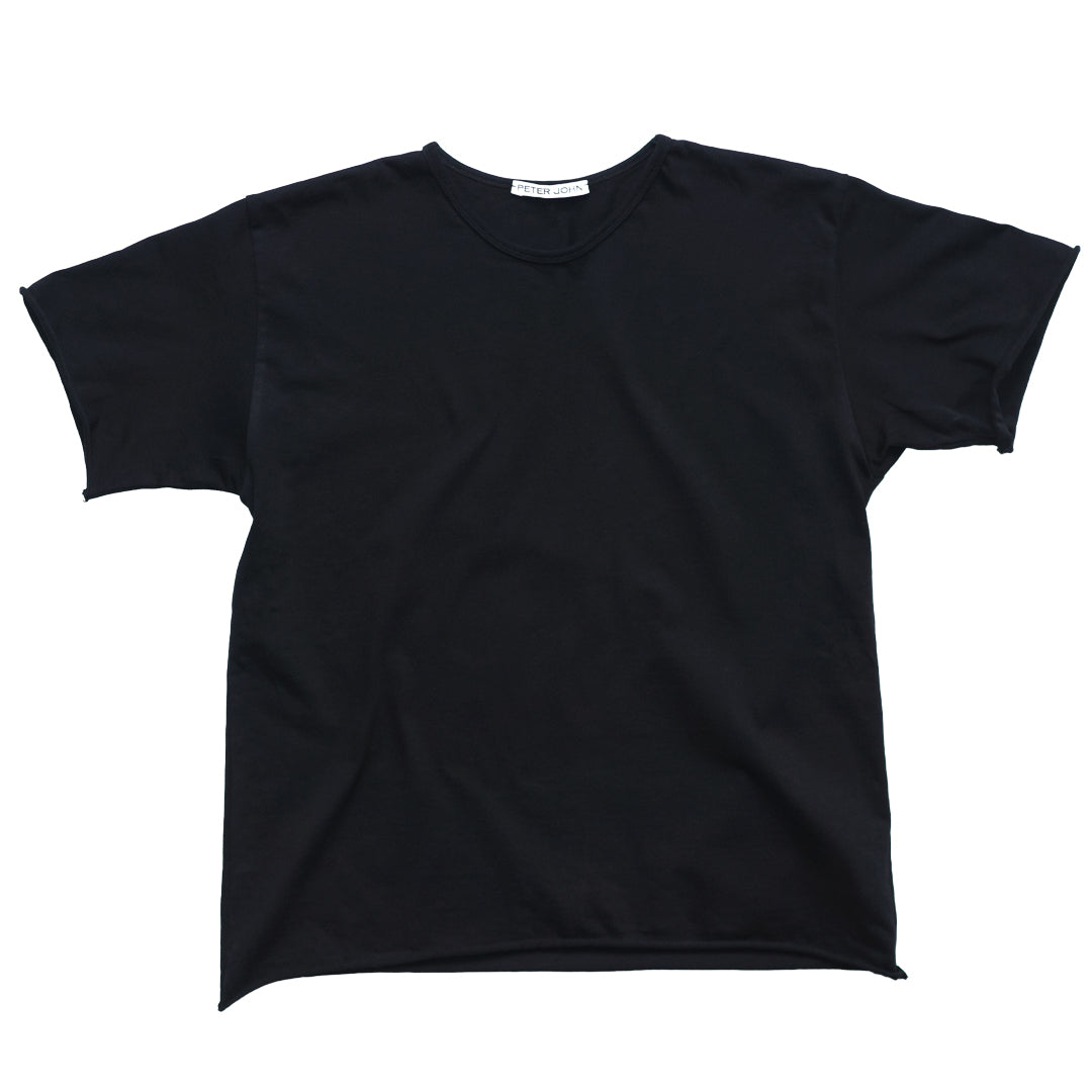 Raw Edge Heavy Weight T- Shirt - Black
