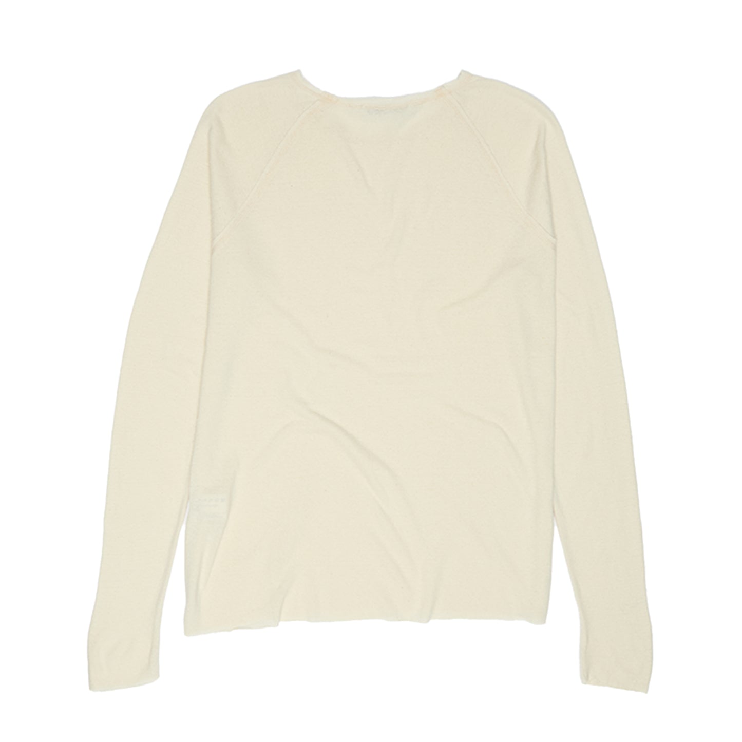 Raw Edge Long Sleeve Silk Ecru
