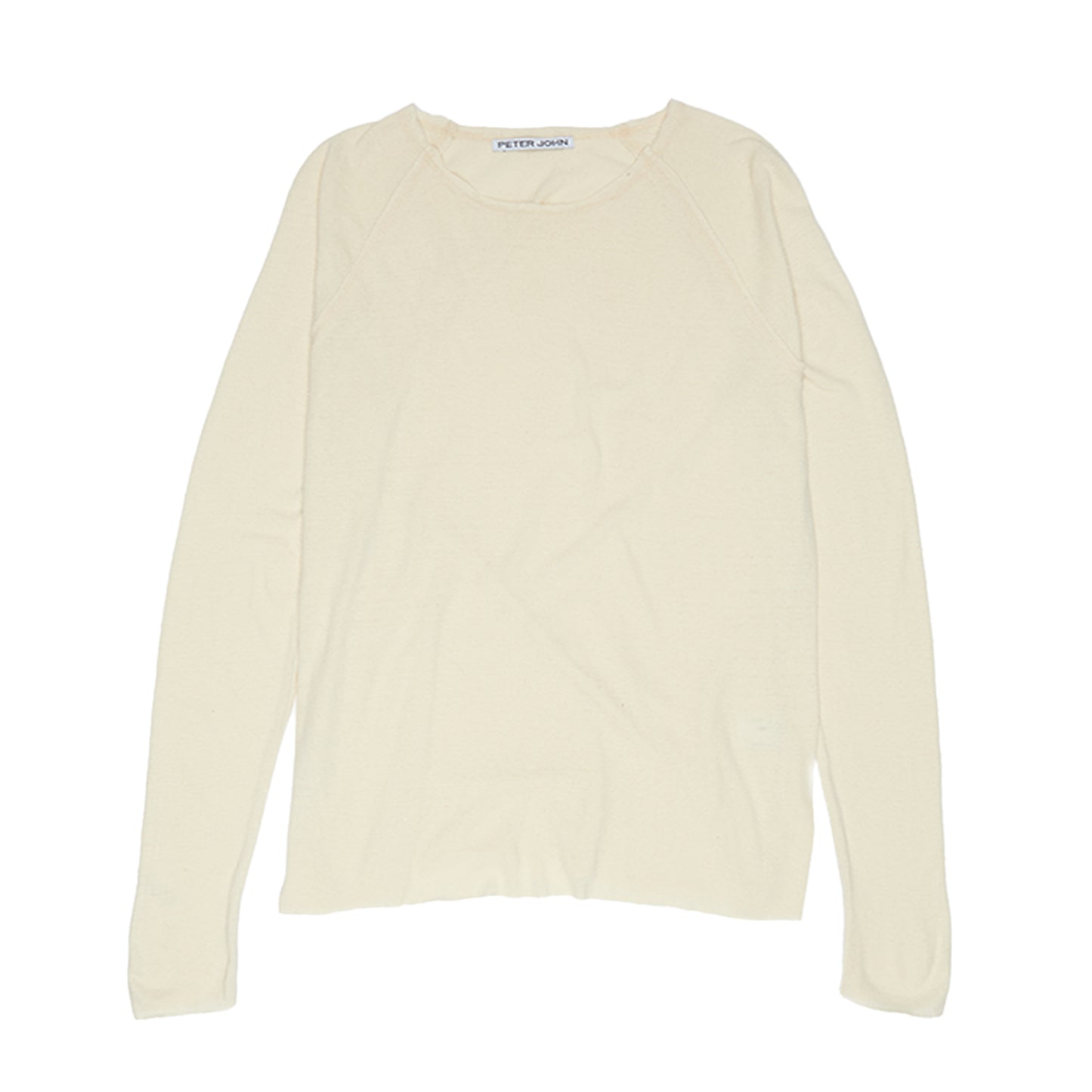 Raw Edge Long Sleeve Silk Ecru