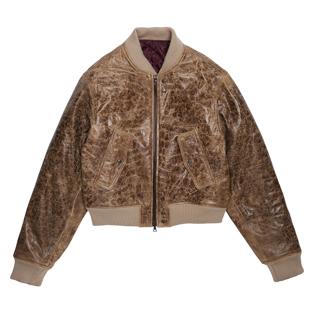 Bomber Jacket Cracked Brown