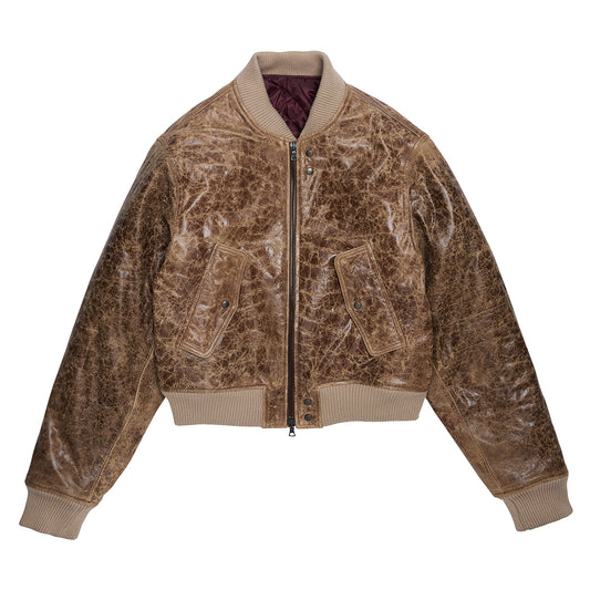 Bomber Jacket Cracked Brown