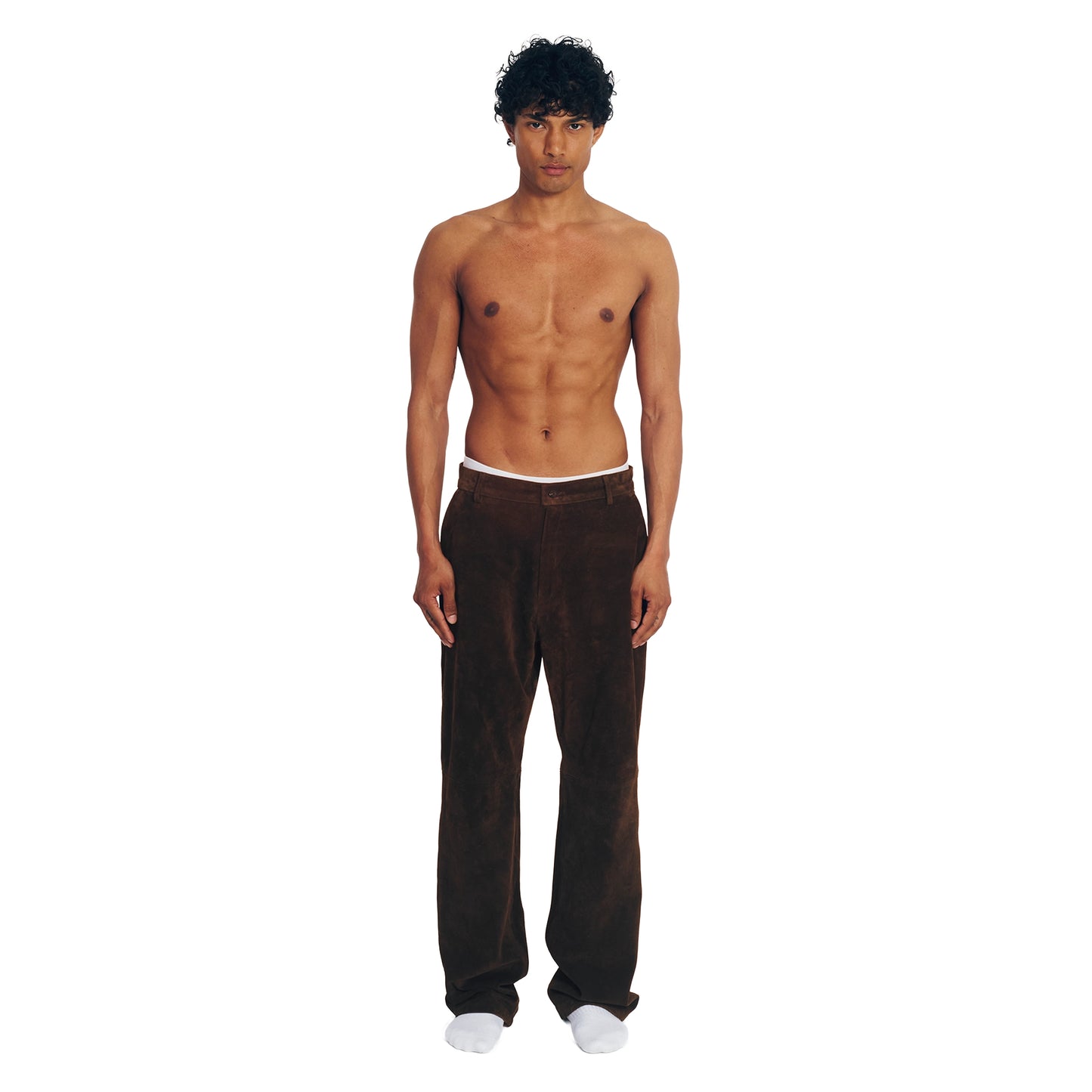 Suede Trouser - Brown