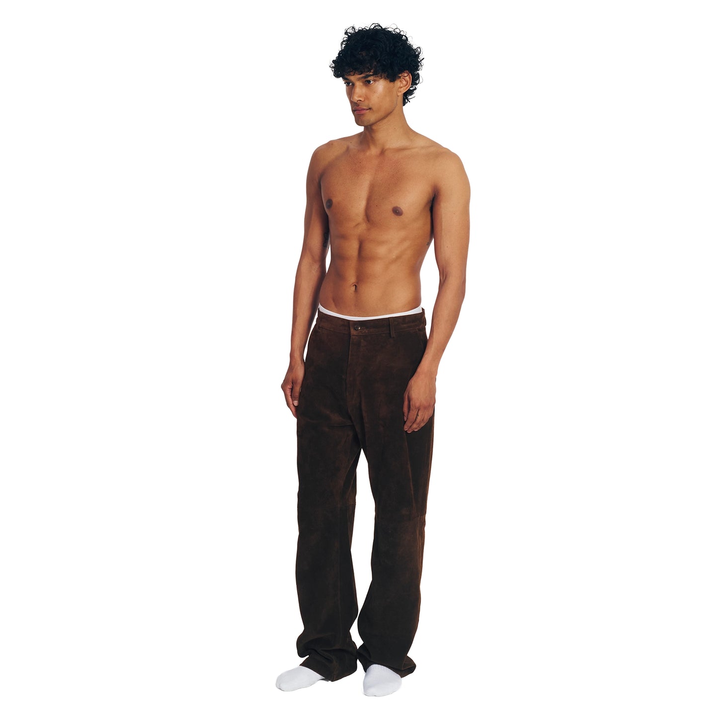 Suede Trouser - Brown